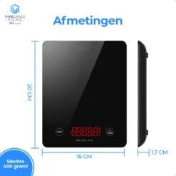 ViveGrace HOME® Digitale Precisie Keukenweegschaal - Met Tarra Functie - Gehard Glas - Incl Batterijen - Zwart -Merkloos Winkel 1200x1200 4748