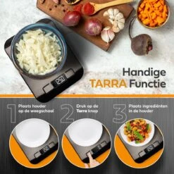 WITTS Oplaadbare Digitale Keukenweegschaal - Tarrafunctie - 1g Tot 5kg - RVS - Zwart -Merkloos Winkel 1200x1200 4752