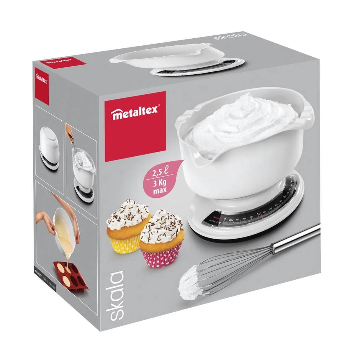 Tomado Metaltex - Skala Mechanische Keukenweegschaal - 3 Kg 4 Tomado Metaltex - Skala Mechanische Keukenweegschaal - 3 Kg - Afbeelding 4