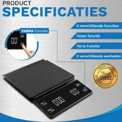 WeighJo Koffie Weegschaal - Digitale Keukenweegschaal - Precisieweegschaal - Barista -Merkloos Winkel 1200x1200 4756