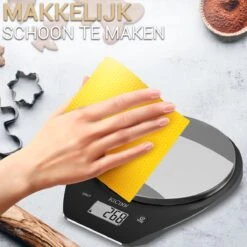 Kicinn Keukenweegschaal - Precisie Weegschaal - Digitale Keuken Weegschaal - 1gr Tot 5kg - Tarra Functie - Inclusief Batterijen - RVS/Zwart -Merkloos Winkel 1200x1200 4779