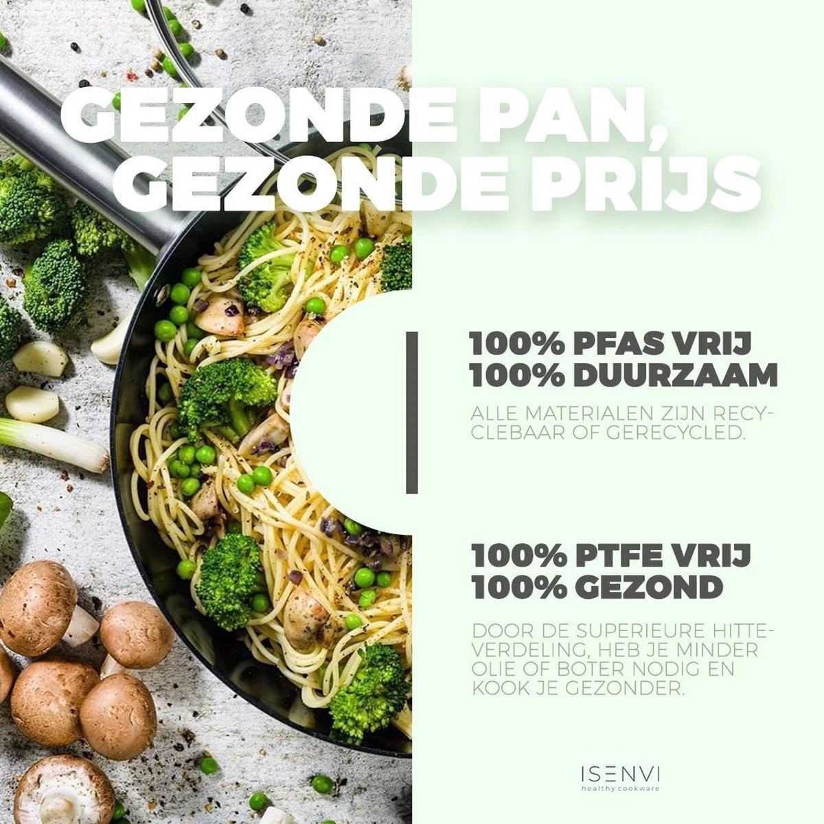 ISENVI Victoria Forged Keramische Wokpan 36CM - RVS Greep 4 ISENVI Victoria Forged Keramische Wokpan 36CM - RVS Greep - Afbeelding 4