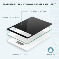 Keukenweegschaal - Digitaal - Weegschaal Keuken - Oplaadbaar - Incl. USB-kabel En Batterijen - Tarra Functie - Tot 10 Kg - Zwart -Merkloos Winkel 1200x1200 4842