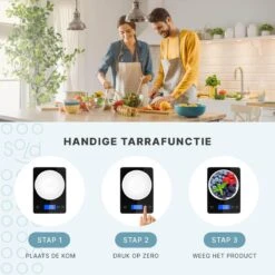 Keukenweegschaal - Digitaal - Weegschaal Keuken - Oplaadbaar - Incl. USB-kabel En Batterijen - Tarra Functie - Tot 10 Kg - Zwart -Merkloos Winkel 1200x1200 4843