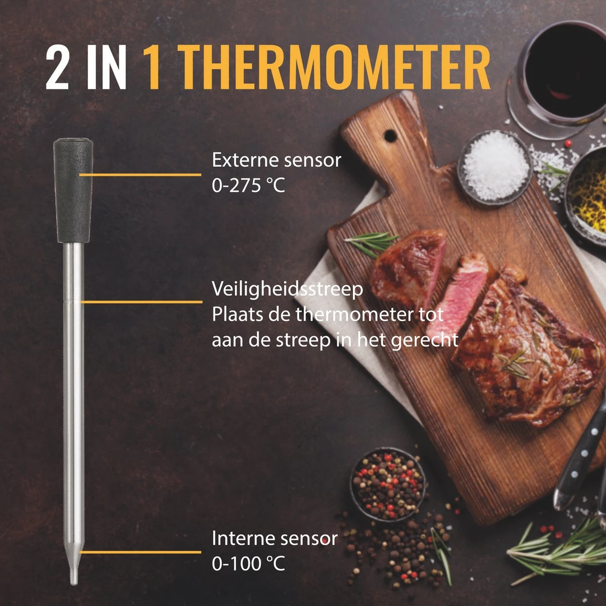Draadloze Thermometer Met Bluetooth En App - Oven Thermometer - BBQ Thermometer - Keuken Thermometer 2 Draadloze Thermometer Met Bluetooth En App - Oven Thermometer - BBQ Thermometer - Keuken Thermometer - Afbeelding 2