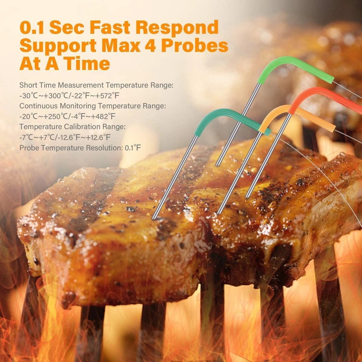 Inkbird IBBQ-4BW Vleesthermometer Wifi + Bluethooth + App 7 Inkbird IBBQ-4BW Vleesthermometer Wifi + Bluethooth + App - Afbeelding 7
