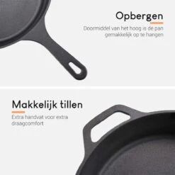 Ocina Gietijzeren Pan – ø30,5cm - Skillet - Koekenpan – Hapjespan – Koekenpan Inductie – Koekenpannenset - Gietijzeren Pan Bbq - Gietijzer -Merkloos Winkel 1200x1200 492