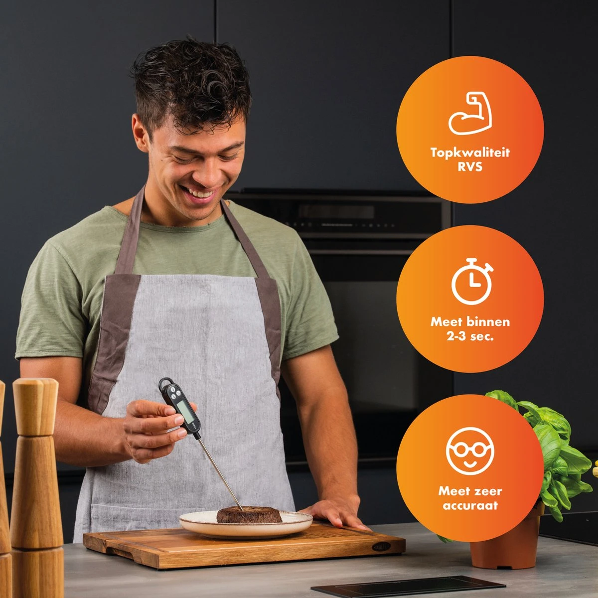 Captain Cook Keukenthermometer - Inclusief E-Kookboek - Vleesthermometer - BBQ Thermometer- Suikerthermometer - Kernthermometer 7 Captain Cook Keukenthermometer - Inclusief E-Kookboek - Vleesthermometer - BBQ Thermometer- Suikerthermometer - Kernthermometer - Afbeelding 7