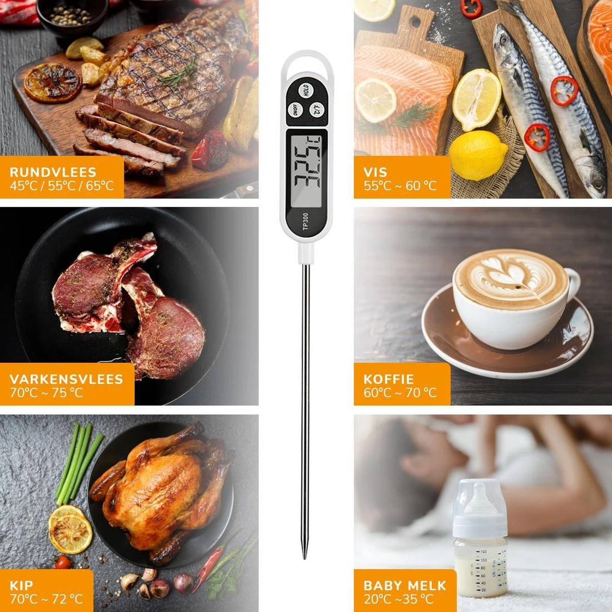 Voedsel Thermometer - Keuken Thermometer - Digitale Thermometer 2 Voedsel Thermometer - Keuken Thermometer - Digitale Thermometer - Afbeelding 2