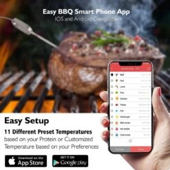 AidMax Vleesthermometer Met Optie Tot 6 Sondes – Bluetooth Met App – Digitale Kernthermomter – Thermometer Geschikt Voor BBQ, Oven & Grill – Incl. Batterijen - Geleverd Met 2 Sondes -Merkloos Winkel 1200x1200 4969