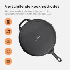 Ocina Gietijzeren Pan – ø30,5cm - Skillet - Koekenpan – Hapjespan – Koekenpan Inductie – Koekenpannenset - Gietijzeren Pan Bbq - Gietijzer -Merkloos Winkel 1200x1200 498