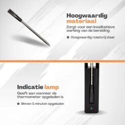 Vulpes Kitchen Vleesthermometer - BBQ - Oplaadbaar - Draadloos - Bluetooth -Merkloos Winkel 1200x1200 4998