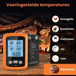 Vleesthermometer Dubbele Sonde - BBQ Thermometer Oranje Met Timer - Kernthermometer - Suikerthermometer - Kookthermometer -Merkloos Winkel 1200x1200 5026