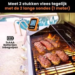 Vleesthermometer Dubbele Sonde - BBQ Thermometer Oranje Met Timer - Kernthermometer - Suikerthermometer - Kookthermometer -Merkloos Winkel 1200x1200 5027