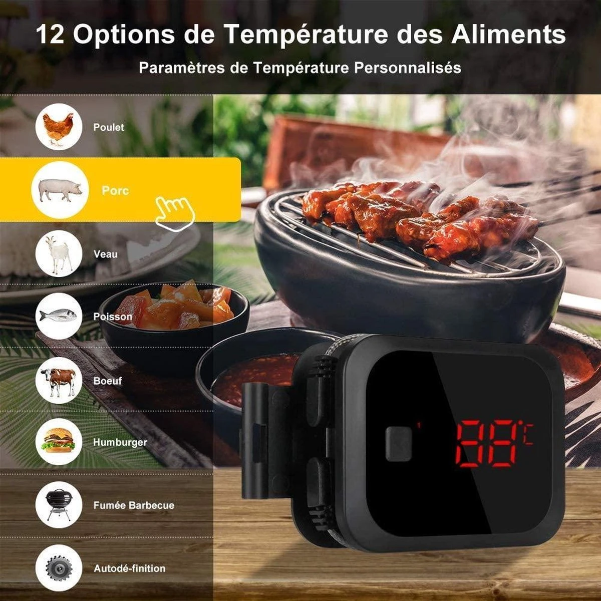 Merkloos Inkbird Draadloze Barbecue Vleesthermometer - Keukenthermometer 6 Merkloos Inkbird Draadloze Barbecue Vleesthermometer - Keukenthermometer - Afbeelding 6
