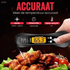 GrillX Vleesthermometer - BBQ Thermometer Digitaal - Keukenthermometer Draadloos - Kernthermometer - Voedselthermometer -Merkloos Winkel 1200x1200 5063