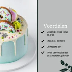 Perow Taarten Bak Set - Luxe XXL 237 Delig Set - Bakset Kinderen - Decoratie Set - Taarten En Cake Versieringen - Draaibaar Plateau - Herbruikbare Spuitzak - Cupcake Vormpjes -Merkloos Winkel 1200x1200 5158