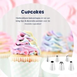 Perow Taarten Bak Set - Luxe XXL 237 Delig Set - Bakset Kinderen - Decoratie Set - Taarten En Cake Versieringen - Draaibaar Plateau - Herbruikbare Spuitzak - Cupcake Vormpjes -Merkloos Winkel 1200x1200 5160