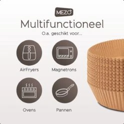 MEZO Airfryer Bakpapier 100 Stuks - 20cm - Heteluchtfriteuse Wegwerpbakjes - Geschikt Voor AirFryer Wegwerpbakjes - Bakpapier - Wegwerp Bakjes (100 Stuks) - Wegwerppapier 100 Stuks - Bakjes - Bakpapier Rond -Merkloos Winkel 1200x1200 5168