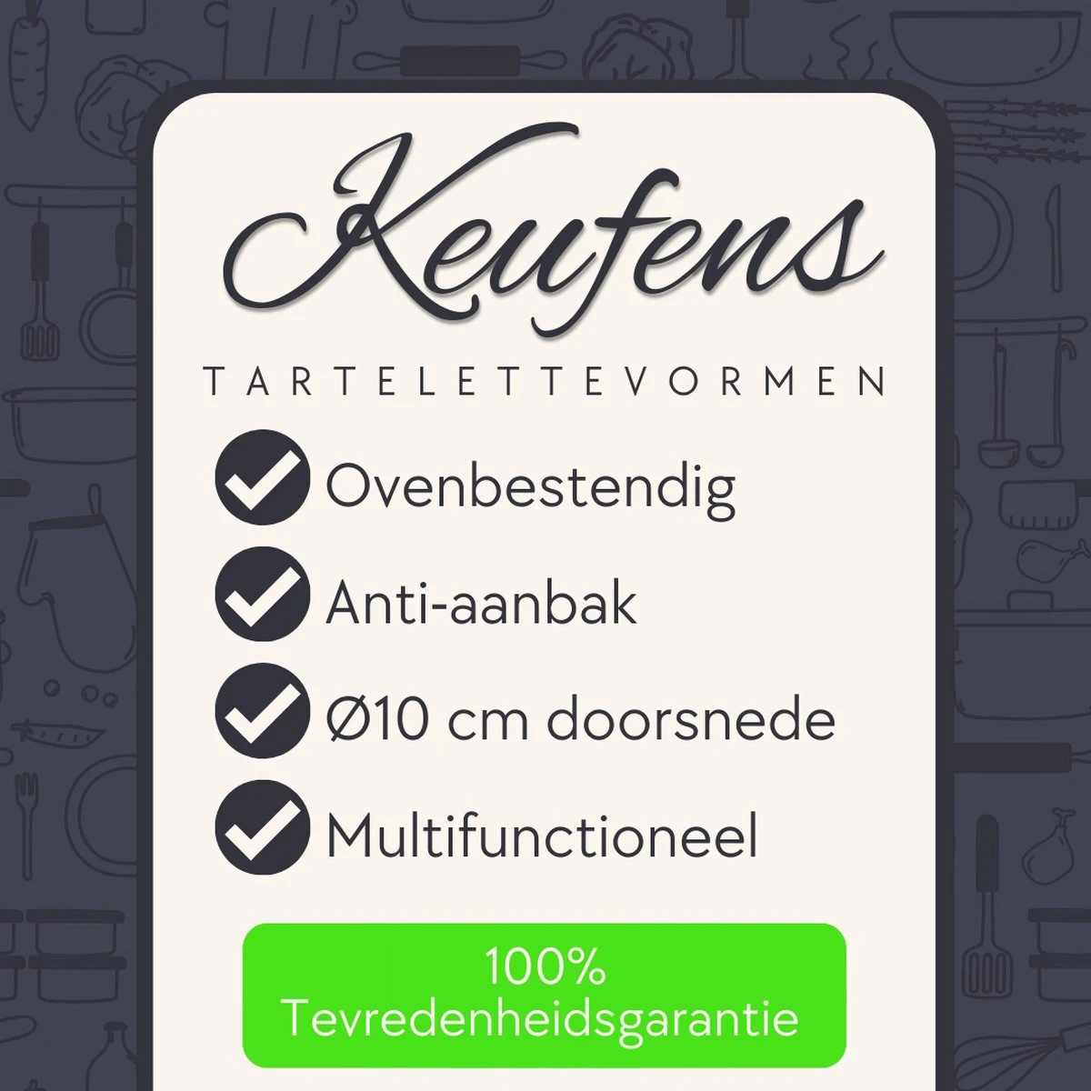 Keufens Tartelettevormen | Ø10 Cm | Set Van 6 Stuks | Ovenbestendig | Magnetronbestendig | Quichevormpjes | Mini Quichevormpjes 2 Keufens Tartelettevormen | Ø10 Cm | Set Van 6 Stuks | Ovenbestendig | Magnetronbestendig | Quichevormpjes | Mini Quichevormpjes - Afbeelding 2