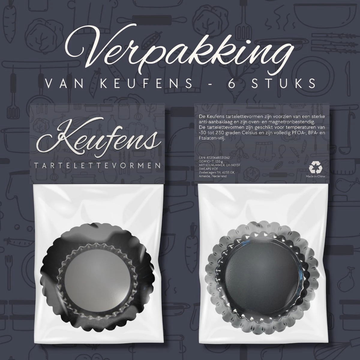 Keufens Tartelettevormen | Ø10 Cm | Set Van 6 Stuks | Ovenbestendig | Magnetronbestendig | Quichevormpjes | Mini Quichevormpjes 7 Keufens Tartelettevormen | Ø10 Cm | Set Van 6 Stuks | Ovenbestendig | Magnetronbestendig | Quichevormpjes | Mini Quichevormpjes - Afbeelding 7