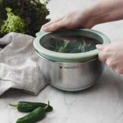 Navaris Roestvrijstalen Mengkom - Set Van 3 Kommen Met Deksel - Antislip Keukenschalen - Mintgroen 10 Navaris Roestvrijstalen Mengkom - Set Van 3 Kommen Met Deksel - Antislip Keukenschalen - Mintgroen -Merkloos Winkel 1200x1200 5214