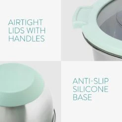 Navaris Roestvrijstalen Mengkom - Set Van 3 Kommen Met Deksel - Antislip Keukenschalen - Mintgroen 12 Navaris Roestvrijstalen Mengkom - Set Van 3 Kommen Met Deksel - Antislip Keukenschalen - Mintgroen -Merkloos Winkel 1200x1200 5215