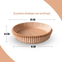 Inventum - Airfryer Bakpapier - Air Fryer Wegwerpbakjes - 50 Stuks - Bruin - Natuurlijk Papier -Merkloos Winkel 1200x1200 5219