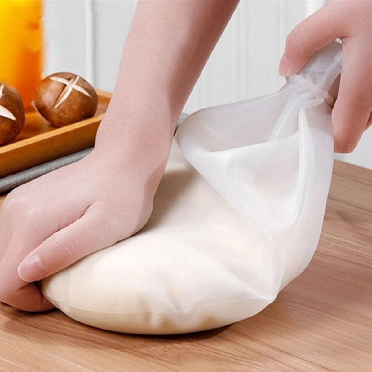 Deegkneder - Kneedzak - Silicone Kneedzak - Brood Deegzak - Deegmaker - Deegmat - 33 Cm - Wit 1 Deegkneder - Kneedzak - Silicone Kneedzak - Brood Deegzak - Deegmaker - Deegmat - 33 Cm - Wit