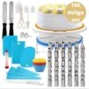 MaxedMore 106-Delige Luxe Taart Decoratie Set - Met E-Book - Benodigdheden Voor Het Decoreren Van Taarten En Cupcakes - Taartdecoratie Voor Verjaardag - Verjaardagstaart Versiering - Draaibaar Taartplateau Op Voet - Nylon En Wegwerp Spuitzak