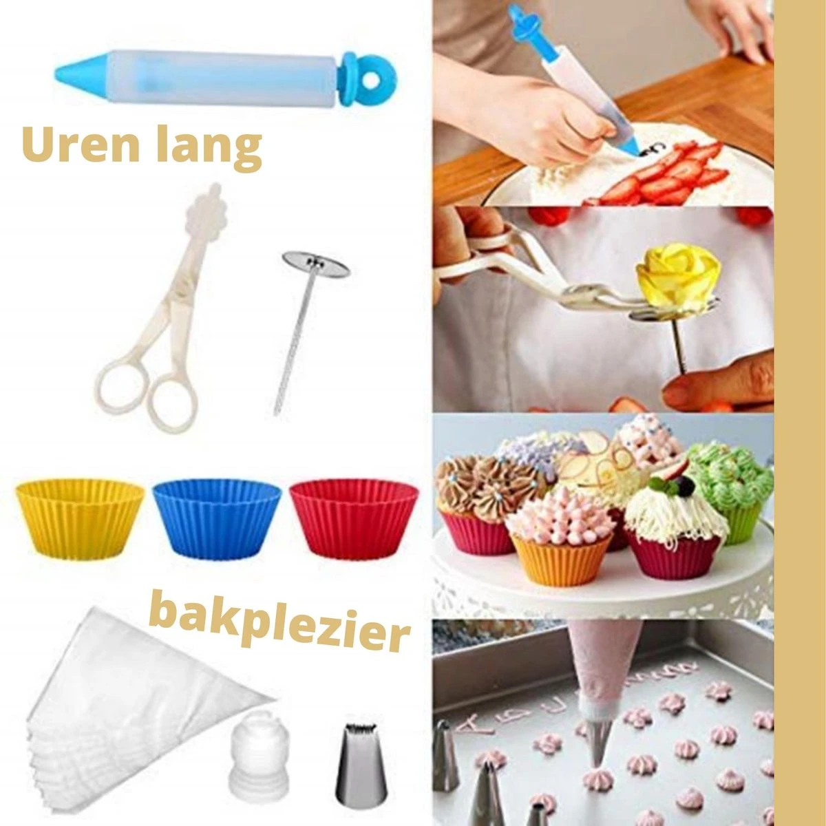 MaxedMore 106-Delige Luxe Taart Decoratie Set - Met E-Book - Benodigdheden Voor Het Decoreren Van Taarten En Cupcakes - Taartdecoratie Voor Verjaardag - Verjaardagstaart Versiering - Draaibaar Taartplateau Op Voet - Nylon En Wegwerp Spuitzak 2 MaxedMore 106-Delige Luxe Taart Decoratie Set - Met E-Book - Benodigdheden Voor Het Decoreren Van Taarten En Cupcakes - Taartdecoratie Voor Verjaardag - Verjaardagstaart Versiering - Draaibaar Taartplateau Op Voet - Nylon En Wegwerp Spuitzak - Afbeelding 2