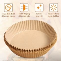Merkloos Airfryer Bakpapier- 100 Stuks Niet-klevend Wegwerp Voeringen 2022 Editie - Airfryer Accessoires - Wegwerpbakjes- Airfryer Papier - Rond, Bruin – 20 Cm -Merkloos Winkel 1200x1200 5266