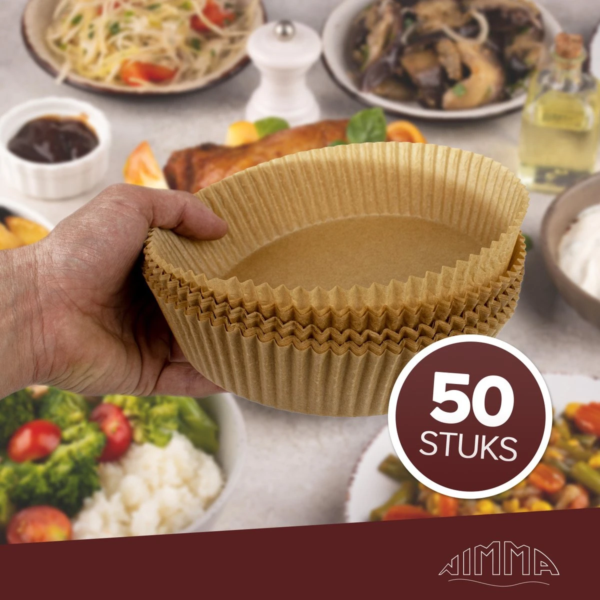 Nimma® Airfryer Bakpapier - 50 Stuks - Wegwerpbakjes Voor Airfryer XL En XXL - Incl. E-Book - 20cm 5 Nimma® Airfryer Bakpapier - 50 Stuks - Wegwerpbakjes Voor Airfryer XL En XXL - Incl. E-Book - 20cm - Afbeelding 5