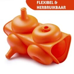 Merkloos Hoogwaardige Siliconen Donutvorm - Donut Bakvorm - Goede Kwaliteit - Anti Kleeflaag - 6 Donuts - Zelf Donuts Bakken - Oranje