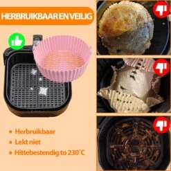 Consumerce® Premium Ronde Siliconen Bakplaat Voor AirFryers Rood – AirFryer Accesoires – AirFryer Bakjes Siliconen – AirFryer Siliconen Bakje – AirFryer Bakpapier Siliconen – AirFryer Bakpapier XXL – AirFryer Bakje – AirFryer Bakvorm Siliconen -Merkloos Winkel 1200x1200 5338