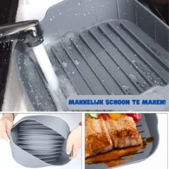 QiQi Airfryer Siliconen Bakje - Herbruikbaar - Voor XXL - 20 Cm X 20cm X 7cm (LxBxH) - Airfryer Accessoires - Alternatief Bakpapier -Merkloos Winkel 1200x1200 5359