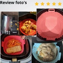 ElMaach Siliconen Bakje Geschikt Voor Airfryer ⌀ 20 - Bakpapier Alternatief - Accesoires - Bakvorm - Bakjes - XXL Incl. Keukentang En E-BOOK -Merkloos Winkel 1200x1200 5375