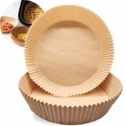 Merkloos Airfryer Bakpapier - Airfryer Accessoires - Wegwerp Bakpapier - 50 Stuks - Ø 20 CM