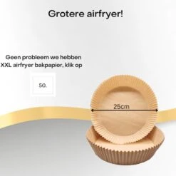 Airfryer Bakpapier- Airfryer Bakpapier 20cm- Eco Friendly- Airfryer Bakpapier Rond- Non Stick- Bakpapier- Airfryer Accessoire- Hete Lucht Friteuse Bakjes- Airfryer Bakpapier 50 Stuks- Geschikt Voor Phillips, Princess En Alle Andere Airfryers -Merkloos Winkel 1200x1200 5431