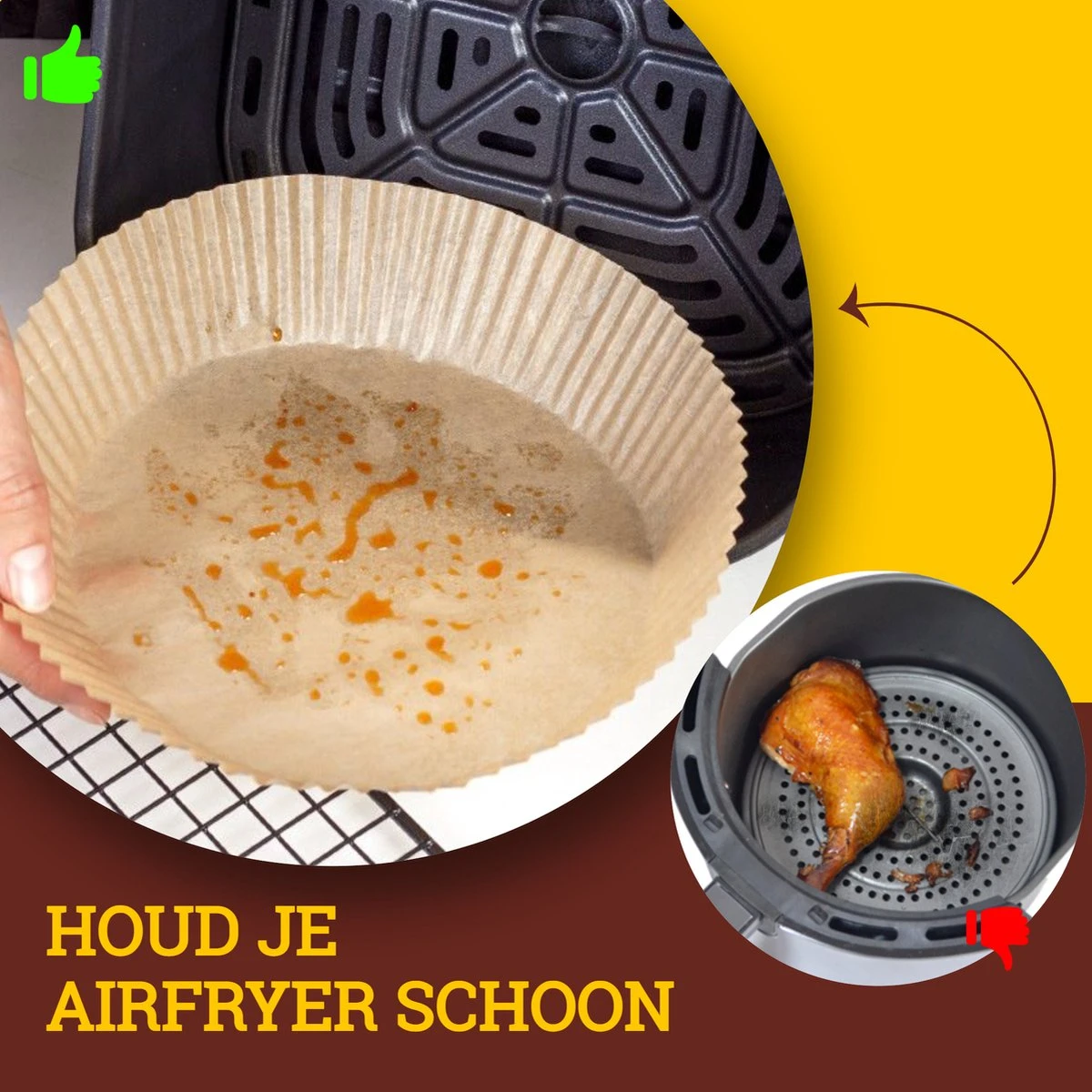 Beyeza Airfryer Bakpapier - Geschikt Voor Airfryer XL En XXL - Wegwerpbakjes - 20 Tot 23cm - 50 Stuks 5 Beyeza Airfryer Bakpapier - Geschikt Voor Airfryer XL En XXL - Wegwerpbakjes - 20 Tot 23cm - 50 Stuks - Afbeelding 5