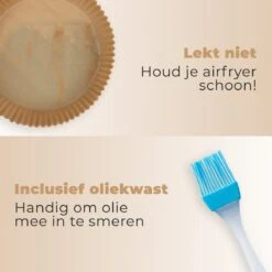 Airfryer Bakpapier - 100 Stuks - Airfryer Accesoires - 20 Cm - Geschikt Voor Elke Airfryer - XL & XXL - Incl. Oliekwastje -Merkloos Winkel 1200x1200 5439