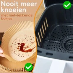 LuZana Airfryer Bakpapier 50 Stuks – Heteluchtfriteuse Wegwerp Bakjes – Ook Geschikt Voor Oven, Stomer & Magnetron – Airfryer Accesoires – Bruin - Bakpapier - Airfryer - INCLUSIEF GRATIS E-BOOK -Merkloos Winkel 1200x1200 5502