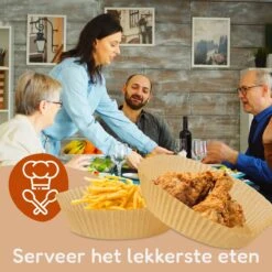LuZana Airfryer Bakpapier 50 Stuks – Heteluchtfriteuse Wegwerp Bakjes – Ook Geschikt Voor Oven, Stomer & Magnetron – Airfryer Accesoires – Bruin - Bakpapier - Airfryer - INCLUSIEF GRATIS E-BOOK -Merkloos Winkel 1200x1200 5504