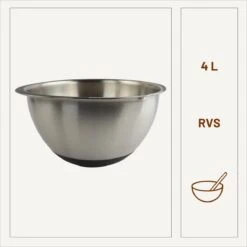 Orange85 Mengkom - RVS - Met Rubberen Rand - 4L - Beslagkom -Merkloos Winkel 1200x1200 5539