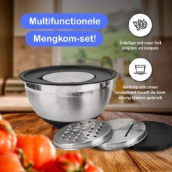 Starie® RVS Mengkom 3-in-1 Set - Met Deksel En 3 Raspen - Beslagkom - Staal 8 Starie® RVS Mengkom 3-in-1 Set - Met Deksel En 3 Raspen - Beslagkom - Staal -Merkloos Winkel 1200x1200 5555