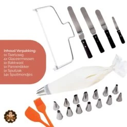 Broba Taart Decoratie Set - Bakset Met Taartzaag - Glaceermes Paletmes - Spuitzak Met Spuitmondjes - Siliconen Pannenlikker En Bakkwast - Herbruikbaar - Bakset - Bakken Spullen - Bakspullen -Merkloos Winkel 1200x1200 5562