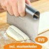Merkloos Deegsnijder - Deegschraper - Deegsteker - Deegkrabber - Gladstrijker - Keukenschraper - RVS - Inclusief Maateenheden