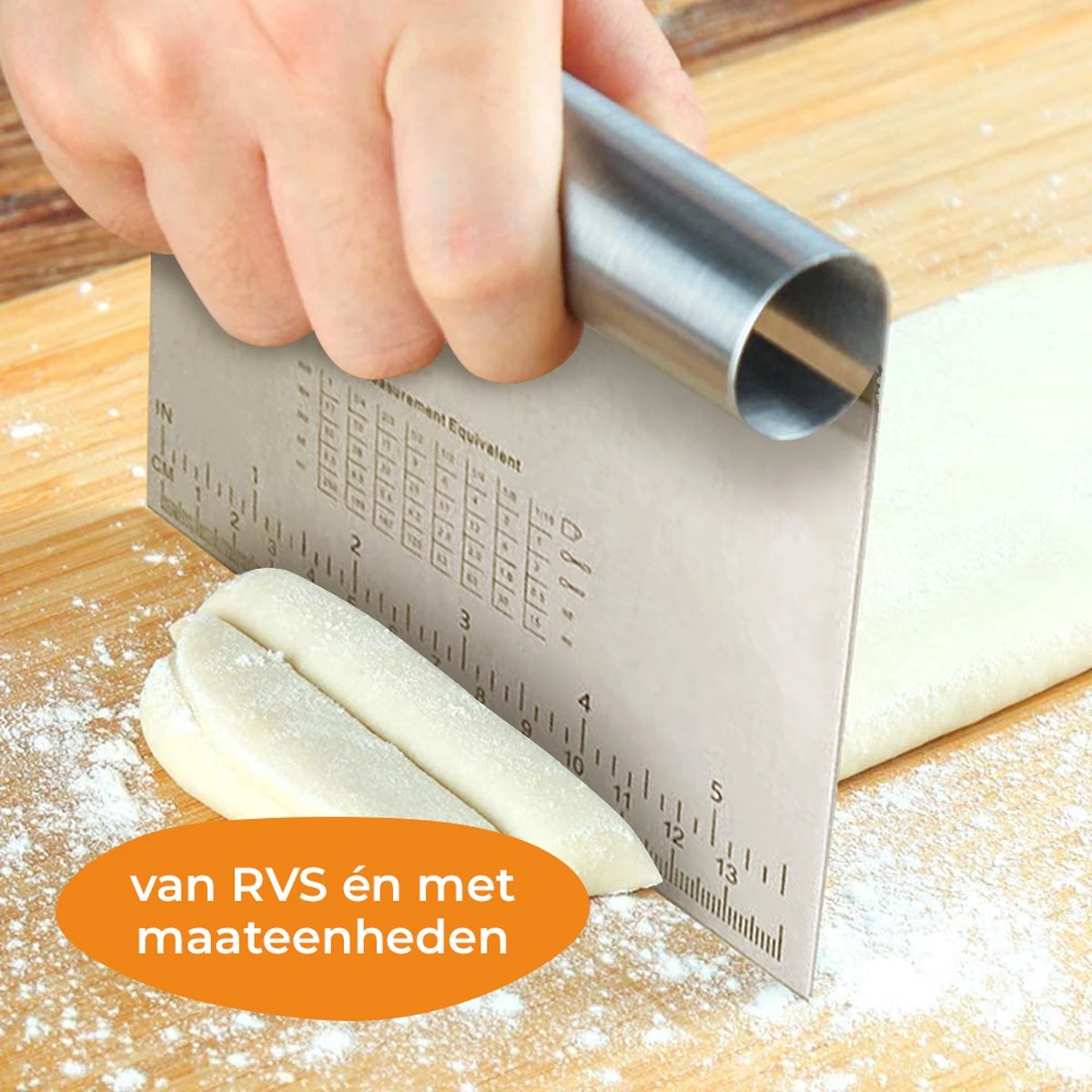 Merkloos Deegsnijder - Deegschraper - Deegsteker - Deegkrabber - Gladstrijker - Keukenschraper - RVS - Inclusief Maateenheden 7 Merkloos Deegsnijder - Deegschraper - Deegsteker - Deegkrabber - Gladstrijker - Keukenschraper - RVS - Inclusief Maateenheden - Afbeelding 7