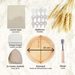 Bakeaway Rijsmand Rond - Volledige Set - Inclusief TWEE Linnen Rijsdoeken - 25 Cm -Merkloos Winkel 1200x1200 5610