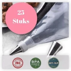 Wegwerp Spuitzak - Garneerspuit - Spuitzakken - 25 Stuks - Zeer Stevige Spuitzak - Met GRATIS Handig Bewaarzakje - GRATIS Verzenden -Merkloos Winkel 1200x1200 5656